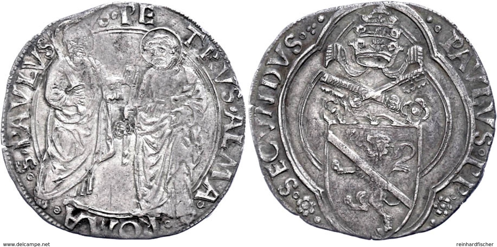 Grosso, O.J. (1458-1464), Paul II., Rom, CNI 80 Var., Muntoni 20, Vz.  Vz - Ohne Zuordnung