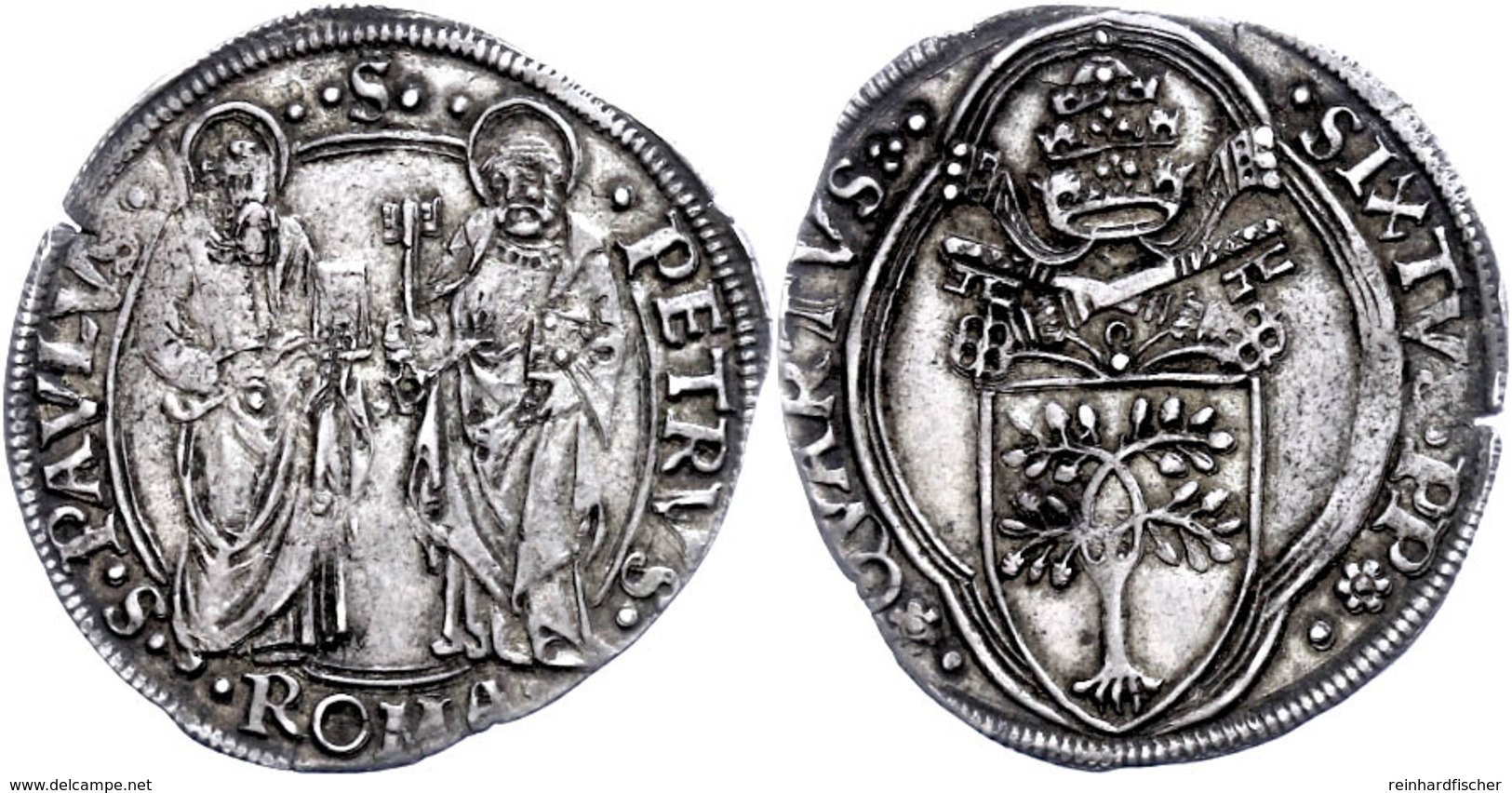 Grosso, O.J. (1471-1484), Sixtus IV., Rom, Serafini 39, Muntni 16, Vz.  Vz - Ohne Zuordnung