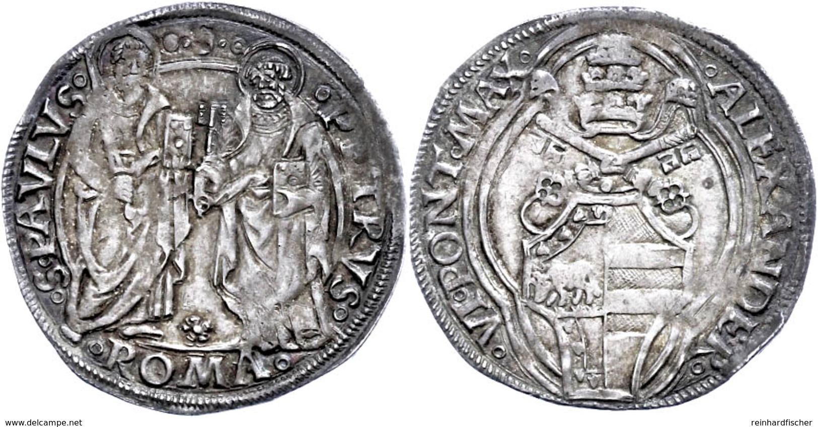 Grosso, O.J. (1492-1503), Alexander VI., Rom, CNI 49, Ss-vz.  Ss-vz - Ohne Zuordnung