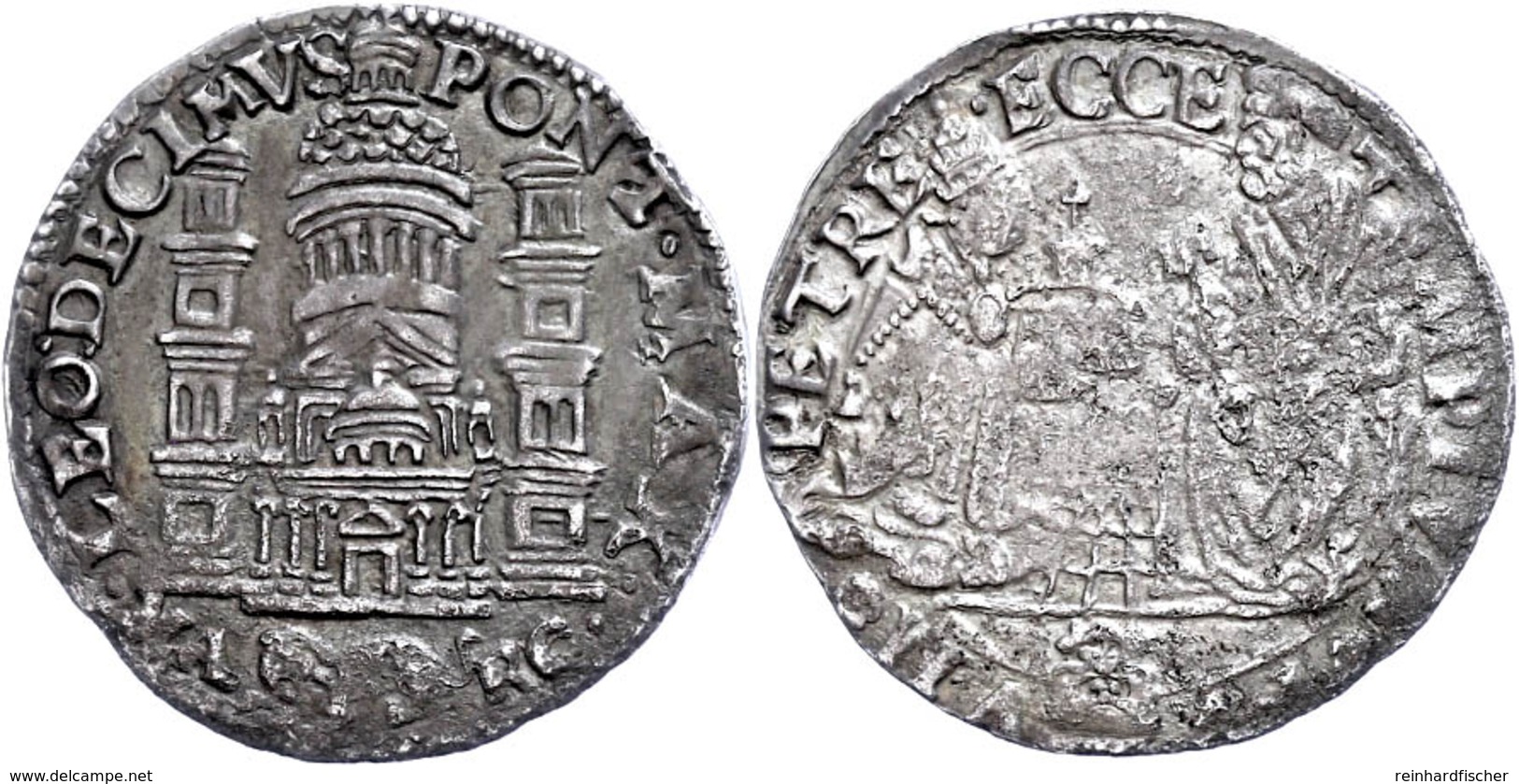 Giulio, O.J. (1513-1521), Leo X., Ancona, CNI 84 Var., Serafini 138, Rauh, Ss.  Ss - Ohne Zuordnung