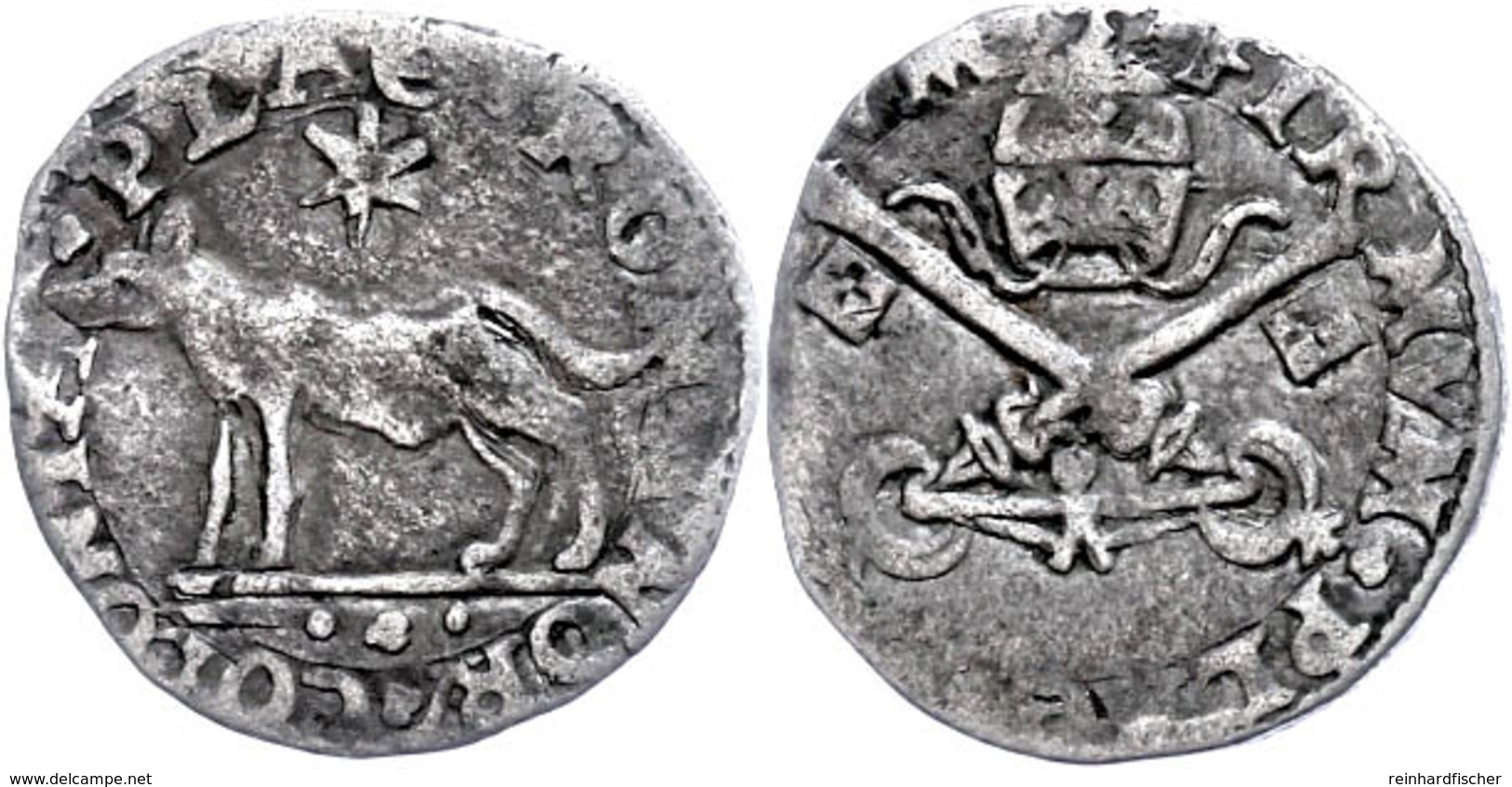 1/2 Giulio, O.J. (1522-1523), Hadrian VI., Rom, Serafini 54, Ss.  Ss - Ohne Zuordnung