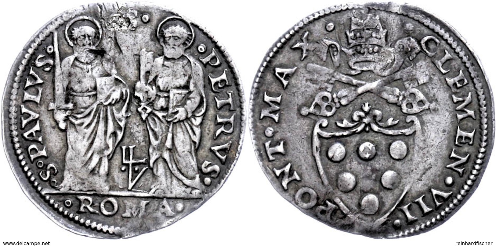 Giulio, O.J. (1523-1534), Clemens VII., Rom, Schrötlingsfehler, Ss.  Ss - Ohne Zuordnung