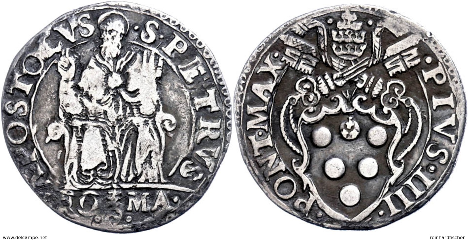 Testone, O.J. (1559-1565), Pius IV., Rom, Ss.  Ss - Non Classés