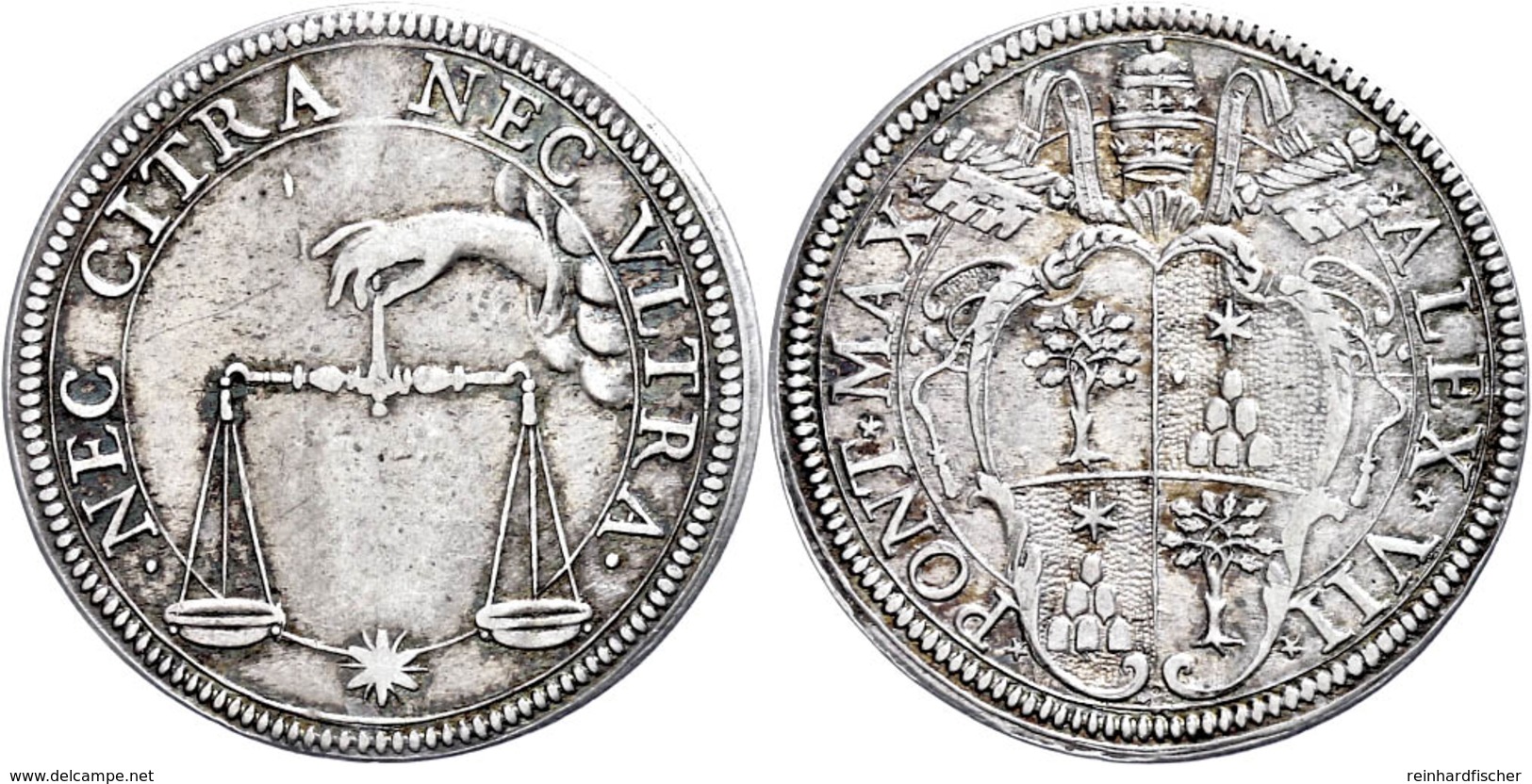 Testone, O.J. (1655-1667), Alexander VII., Muntoni 9, Ss.  Ss - Ohne Zuordnung