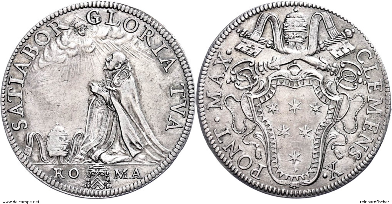 Testone, O.J. (1670-1676), Clemens X., CNI 48, Ss+.  Ss - Non Classés