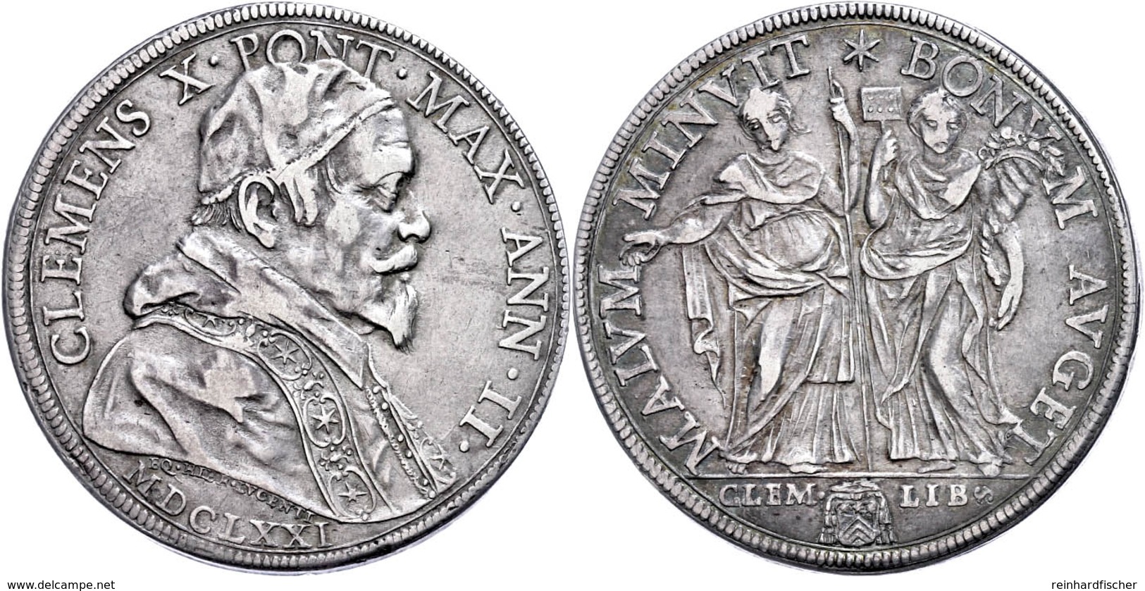 Piastra, 1671, Clemens X., Dav. 4074, Ss.  Ss - Non Classés