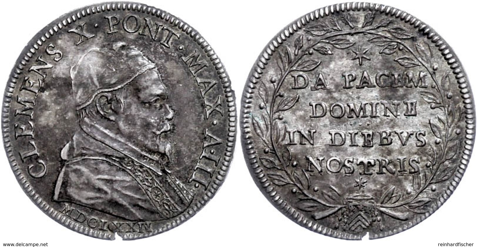 Giulio, 1672, Clemens X., Rom, Muntoni 32, Kl. Einriss, Vz.  Vz - Non Classés