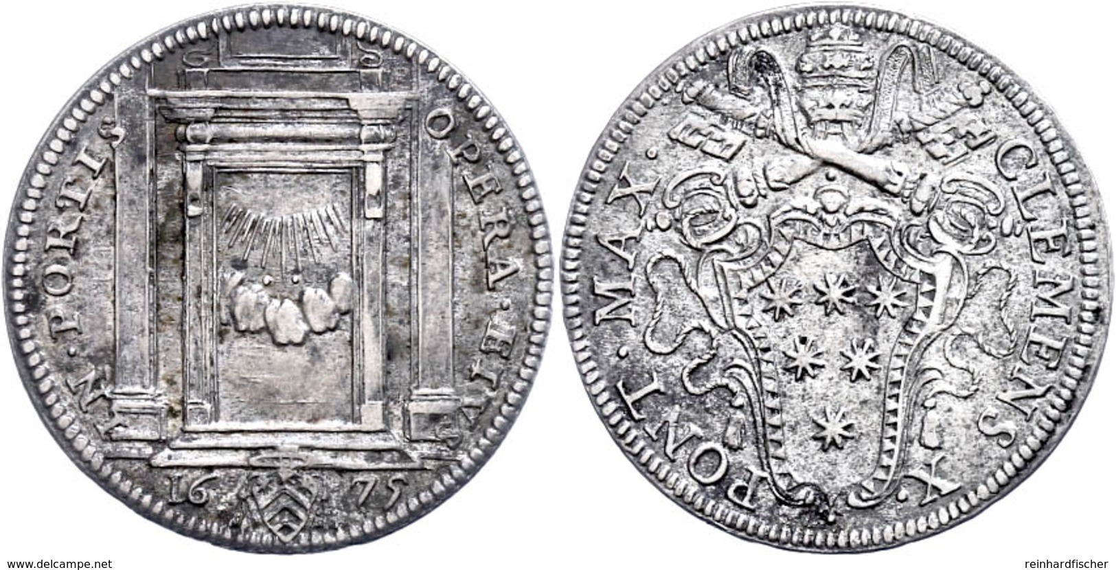 Giulio, 1675, Clemens X., Rom, Muntoni 33, Ss+. - Non Classés