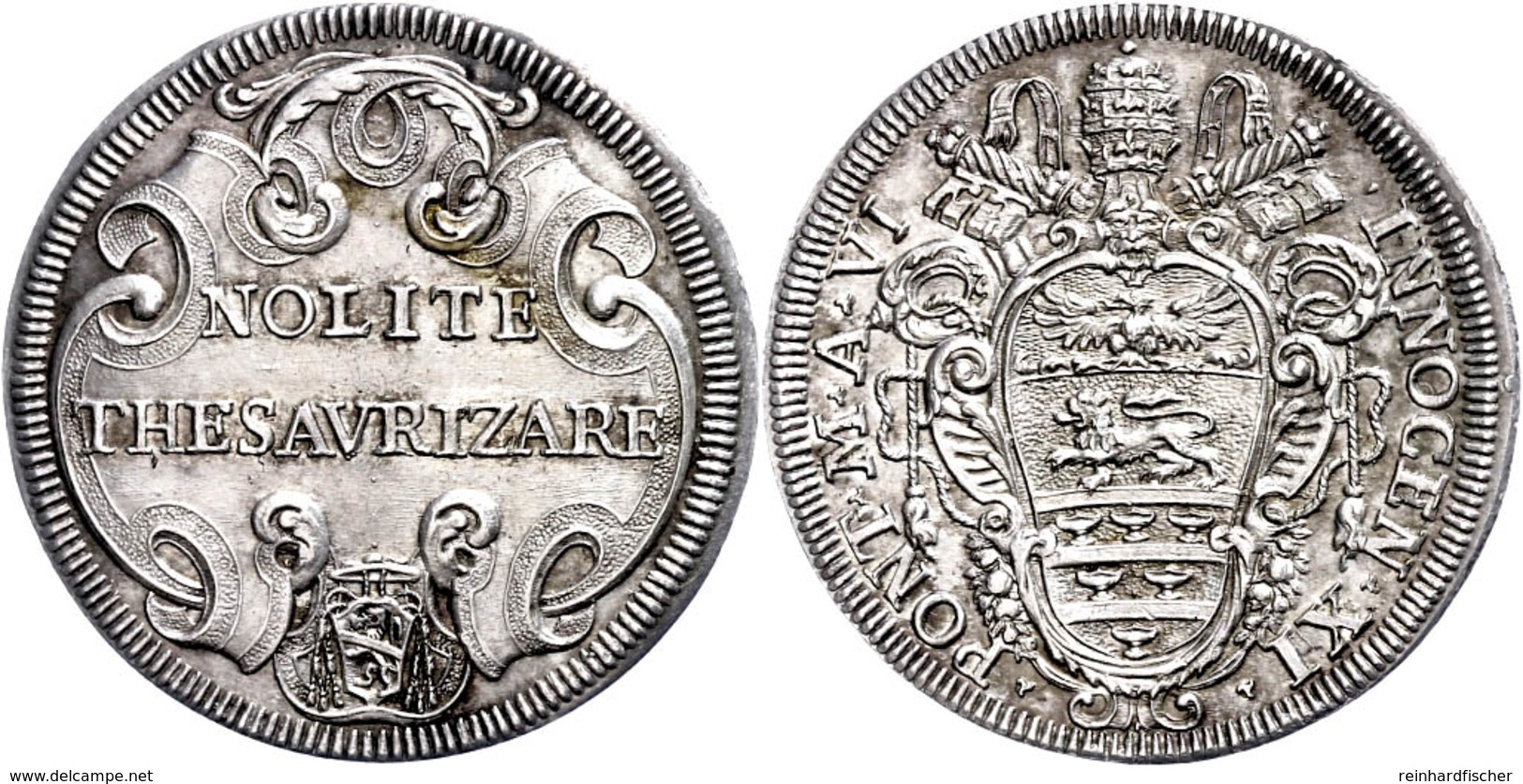 Testone, O.J. (1676-1689), Innozenz XI., Rom, CNI 41, Muntoni 57, Vz.  Vz - Unclassified