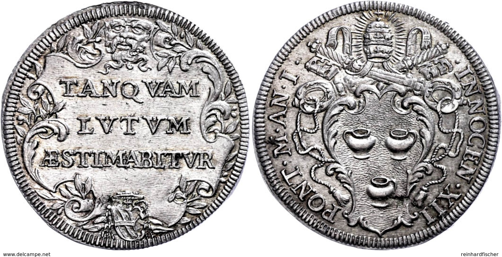 Testone, 1691, Innozenz VII., Rom, Muntoni 50, Kl. Schrötlingsfehler, Vz.  Vz - Non Classés