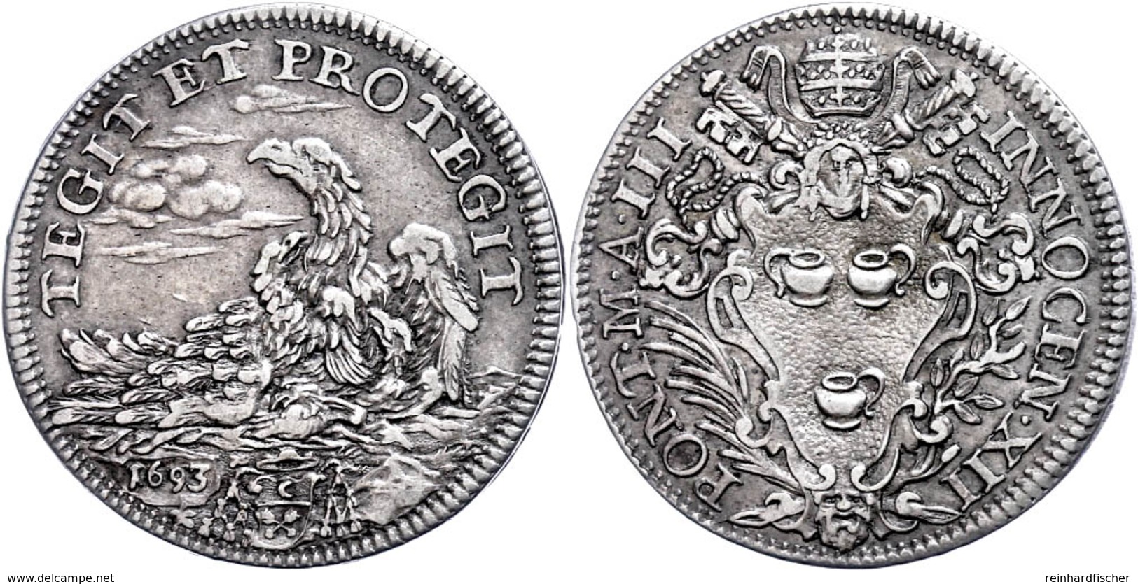 Testone, 1693, Innozenz VII., Rom, Muntoni 51, Ss.  Ss - Non Classés