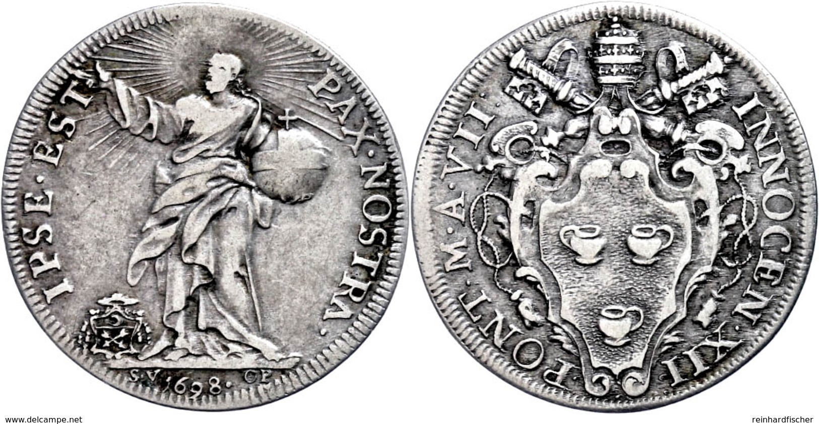 Testone, 1698, Innozenz VII., Rom, Muntoni 41, Ss.  Ss - Non Classés