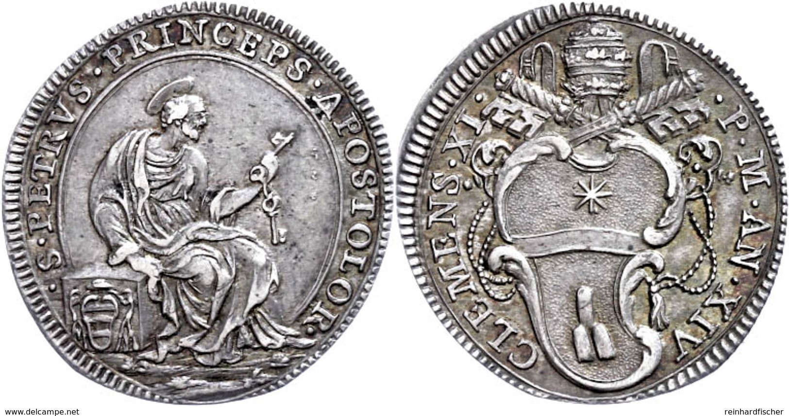 Giulio, 1714, Clemens XI., Rom, Muntoni 116, Ss+. - Unclassified