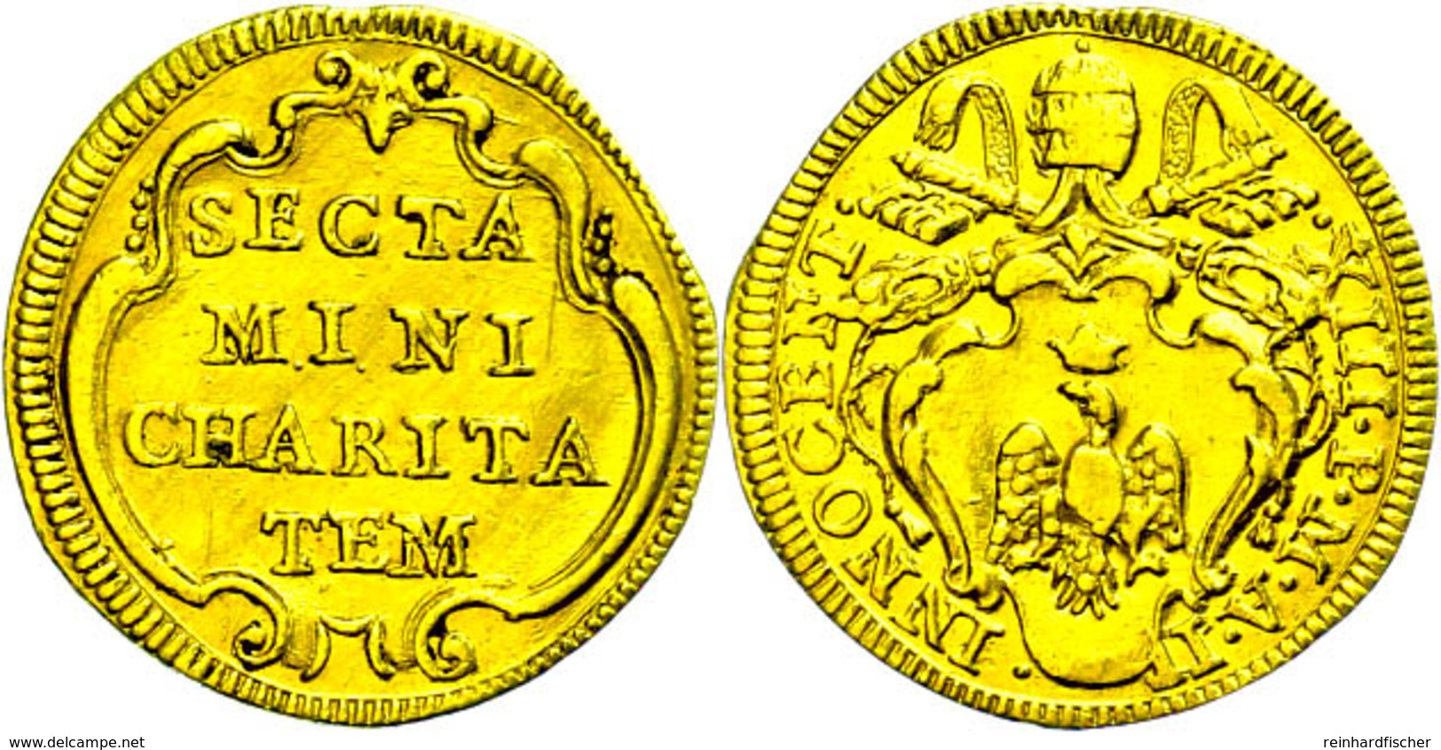 Scudo, Gold, O.J. (1721-1724), Innozenz XIII., Muntoni 2, Fb. 212, Zainende, Leicht Berieben, Ss.  Ss - Non Classés