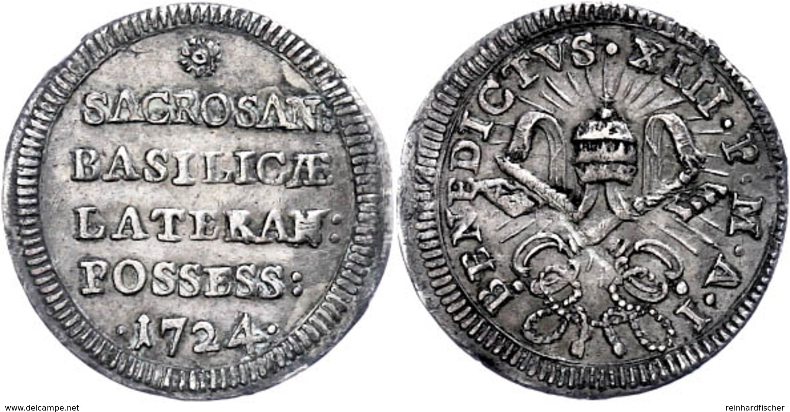 Grosso, 1724, Benedikt XIII., Rom, Muntoni 19, Etwas Wellig, F. Vz. - Non Classés