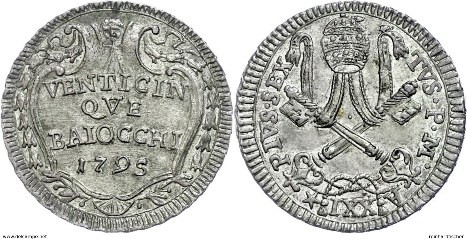 25 Baiocci, 1795, Pius VI., Rom, Muntoni 66, Vz.  Vz - Unclassified