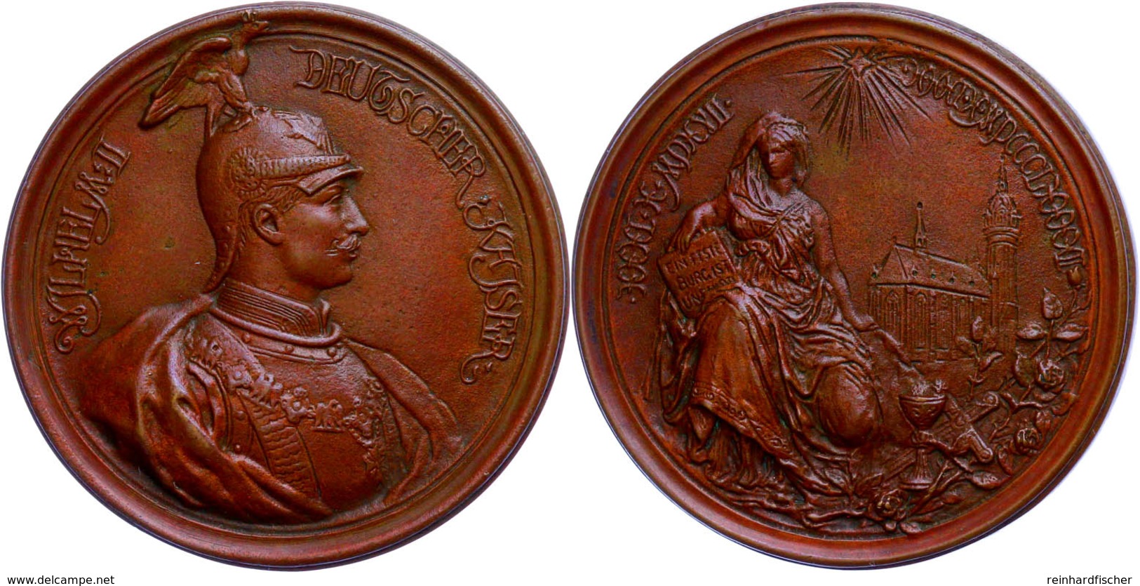 Brandenburg, Bronzemedaille (Dm. 48,5 Mm, 44 G), 1892, Von Begas, Auf 375 Jahre Reformation Und Die Einweihung Der Schlo - Autres & Non Classés