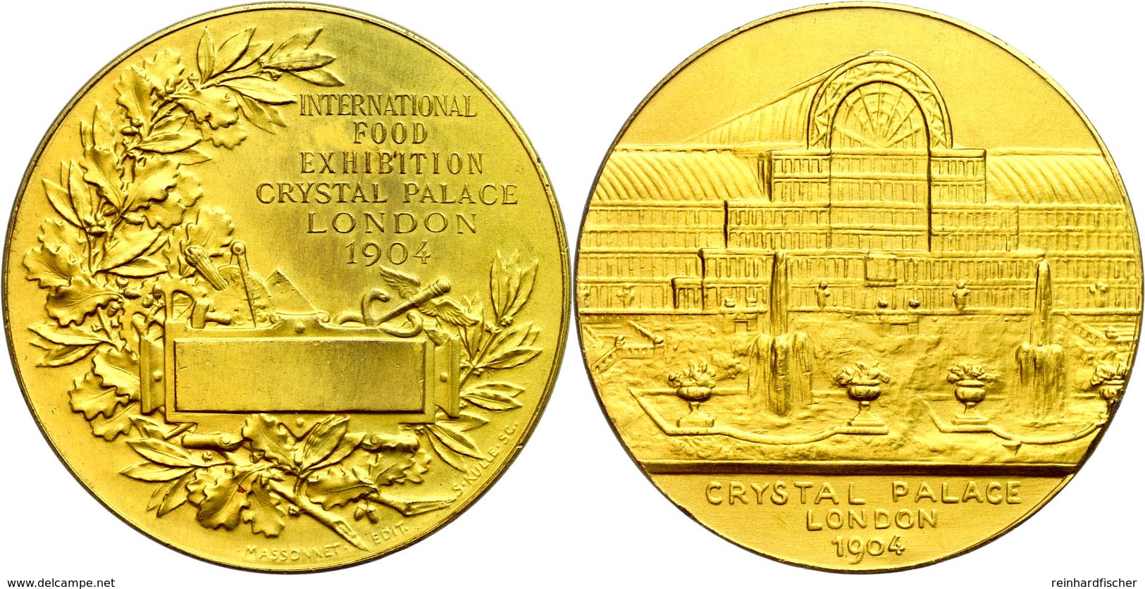 Grossbritannien, Bronzemedaille Vergoldet (Dm. 57,5 Mm, 78 G), 1904, Von S. Kulle, Auf Die Internationale Lebensmittelau - Other & Unclassified