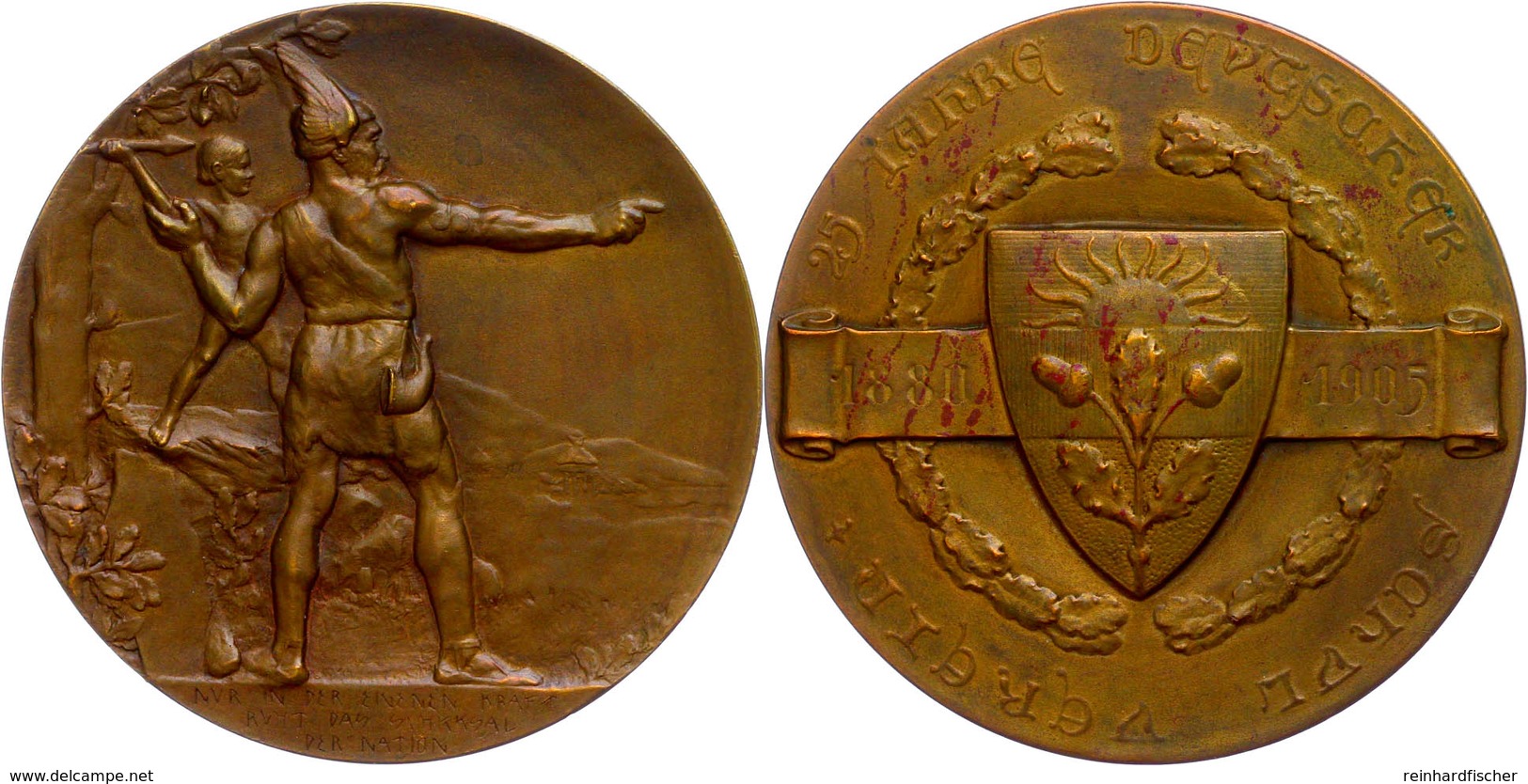 Österreich, Bronzemedaille (Dm. 60 Mm, 76,9 G), 1905, Von Hans Schäfer, Auf Den 25jährigen Bestand Des Deutschen Schulve - Sonstige & Ohne Zuordnung