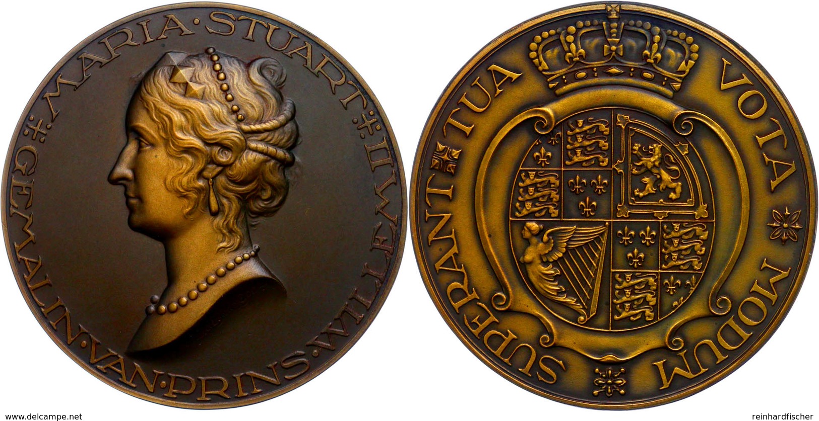Niederlande, Bronzemedaille (Dm. 60 Mm, 76 G), O.J., Von J.J. V. Goor, Auf Maria Stuart, Av: Brustbild Nach Links, Rev:  - Sonstige & Ohne Zuordnung