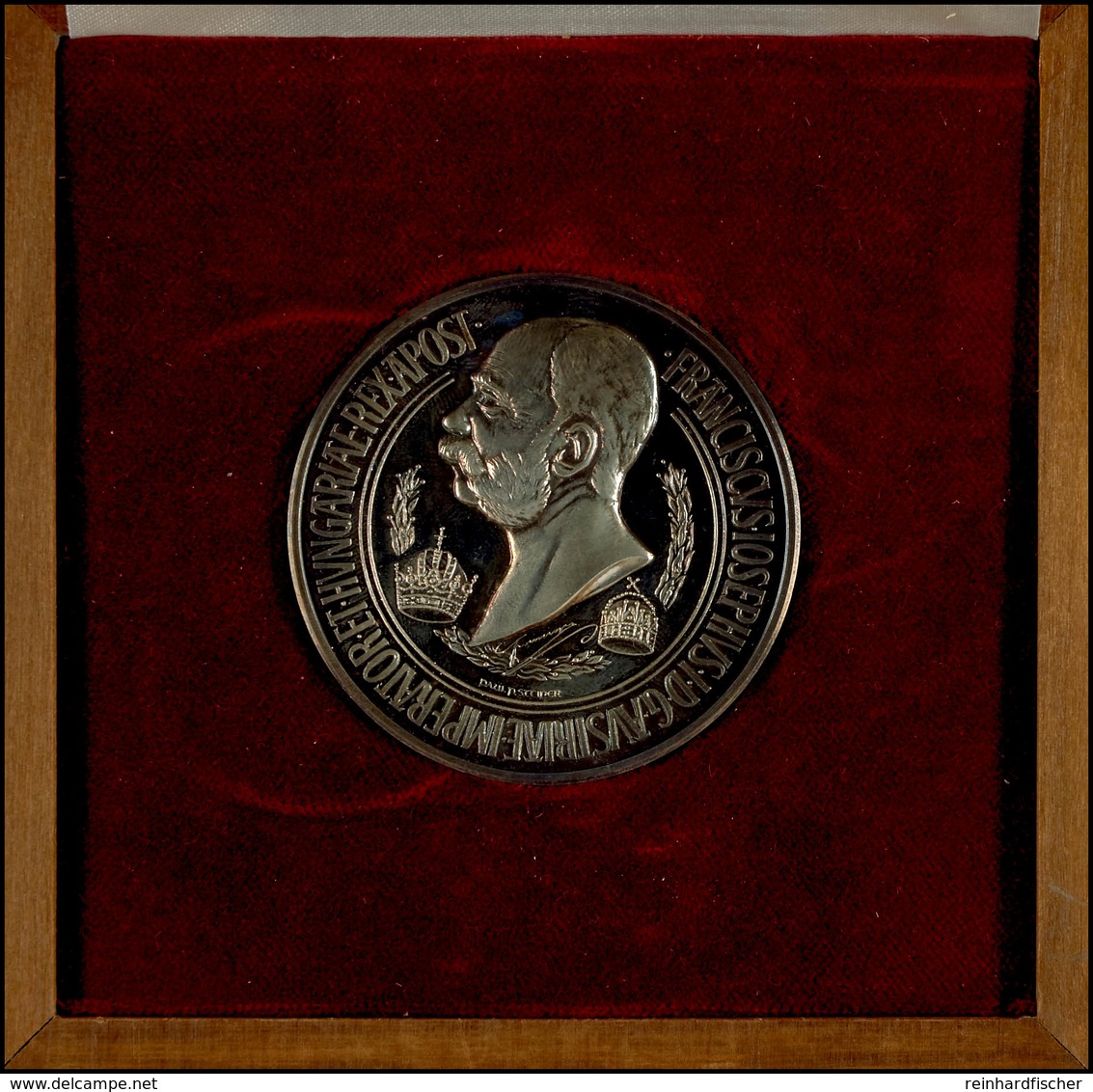 Österreich, Franz Joseph, Silbermedaille (Dm. Ca. 60mm, Ca. 99,95g), 1976, Von P. Steiner, Auf Den 60. Todestag Des Kais - Other & Unclassified