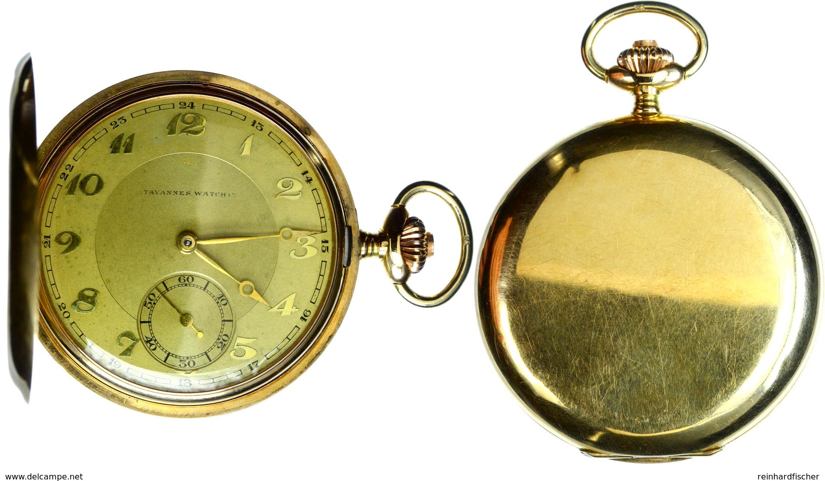 Art Decó Herren Taschenuhr Von Tavannes Watch Co. SA, Gehäuse Von La Chaux-de-Fonds, Schweiz, Um 1910-1914. 14 K 56 585e - Sonstige & Ohne Zuordnung