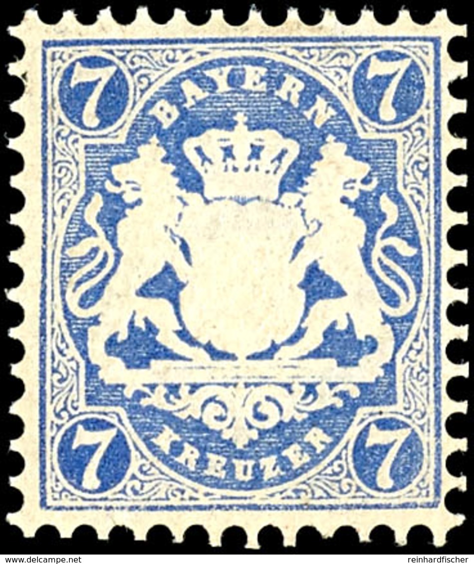 7 Kreuzer Mattultramarin Wz. X, Postfrisch, Tadellos, Geprüft Brettl BPP, Zuschlag 169. Auktion = 310,-, Katalog: 25Xa * - Autres & Non Classés