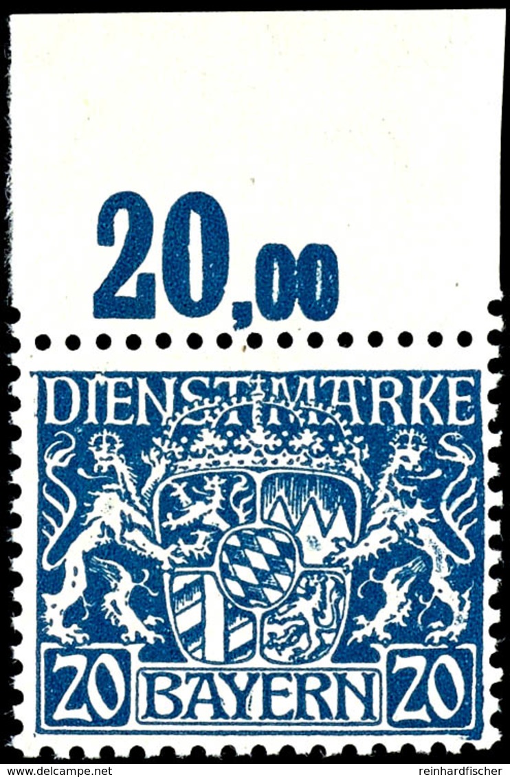 20 Pfg. Dunkelpreußischblau, Papier W, Postfrisch, Geprüft Dr. Helbig BPP, Mi. 160.- Unterbewertet, Von Uns Noch Nie Ang - Autres & Non Classés