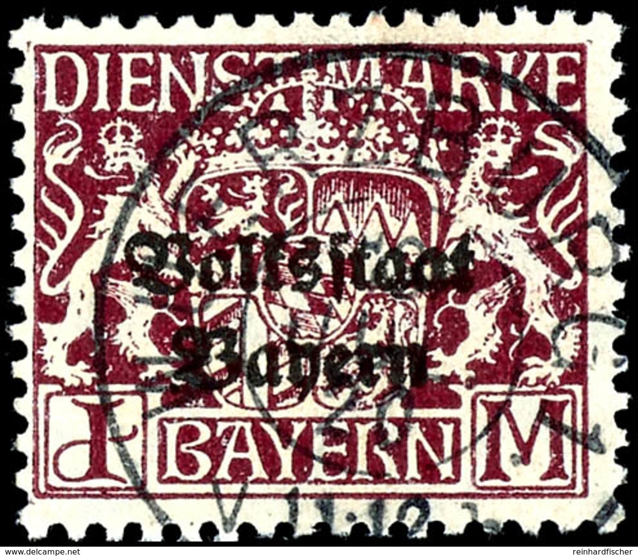 1 M. Dunkelbräunlichlila, Gestempelt, Geprüft Infla/Dr. Helbig BPP, Mi. 480.-, Katalog: 43y O - Sonstige & Ohne Zuordnung