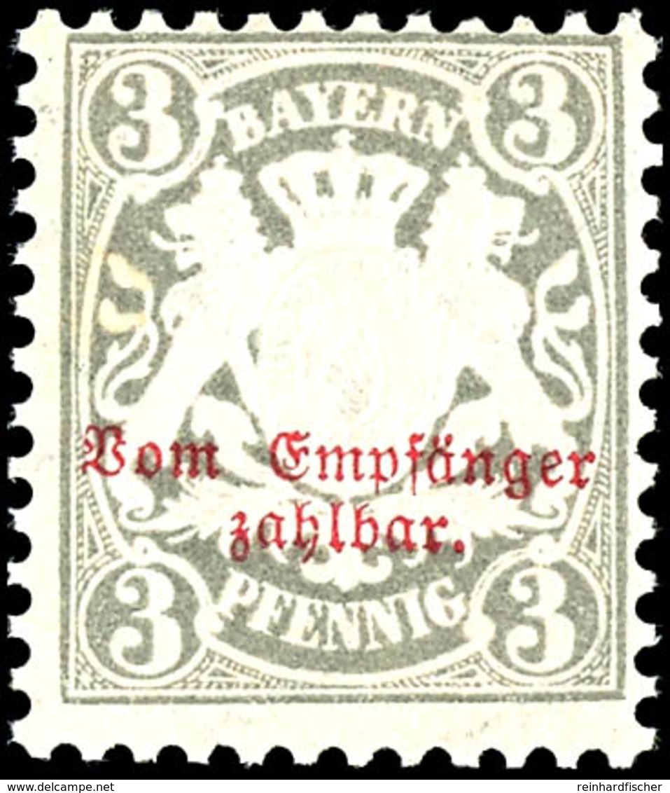 3 Pfg. Grünlichgrau, Postfrisch, Tadellos, Geprüft Schmitt BPP, Zuschlag 168. Auktion = 130,-, Katalog: 7 ** - Altri & Non Classificati