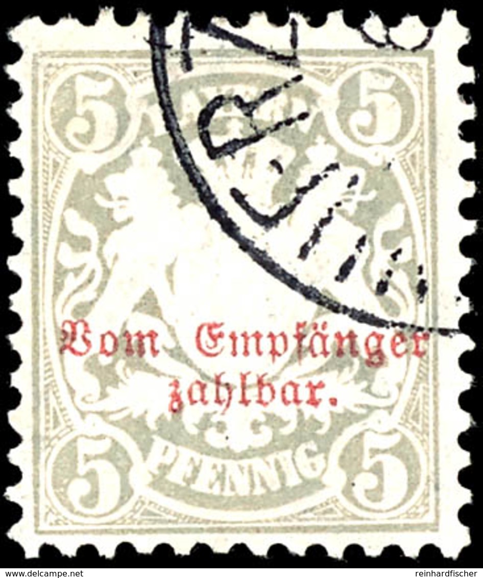 5 Pfennig Türkisgrau, Gestempelt, Tadellos, Gepr. Sem BPP, Michelwert 90,-, Katalog: 8 O - Sonstige & Ohne Zuordnung