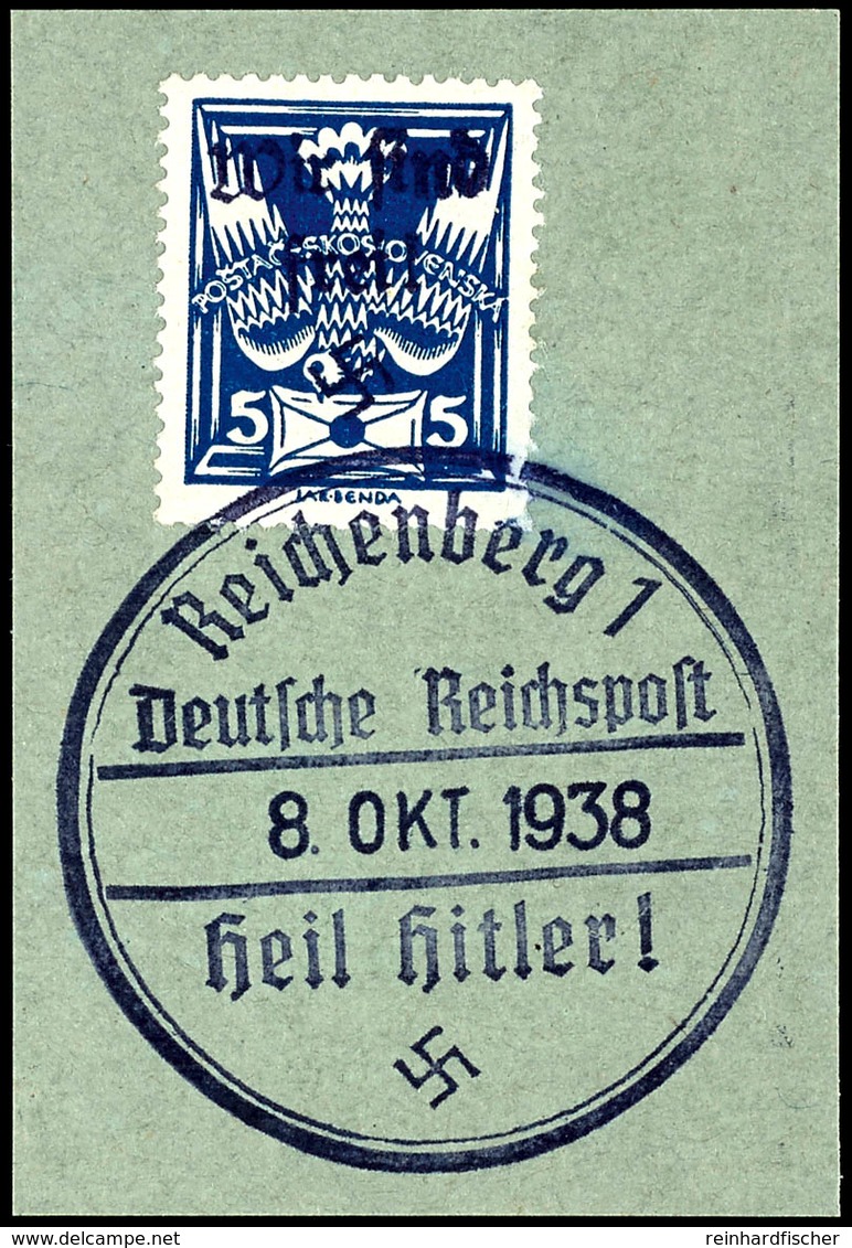 5 Heller "Taube Mit Brief" Mit Handstempel-Aufdruck "Wir Sind Frei! + Hakenkreuz", Entwertet Mit Violettem Befreiungsste - Other & Unclassified
