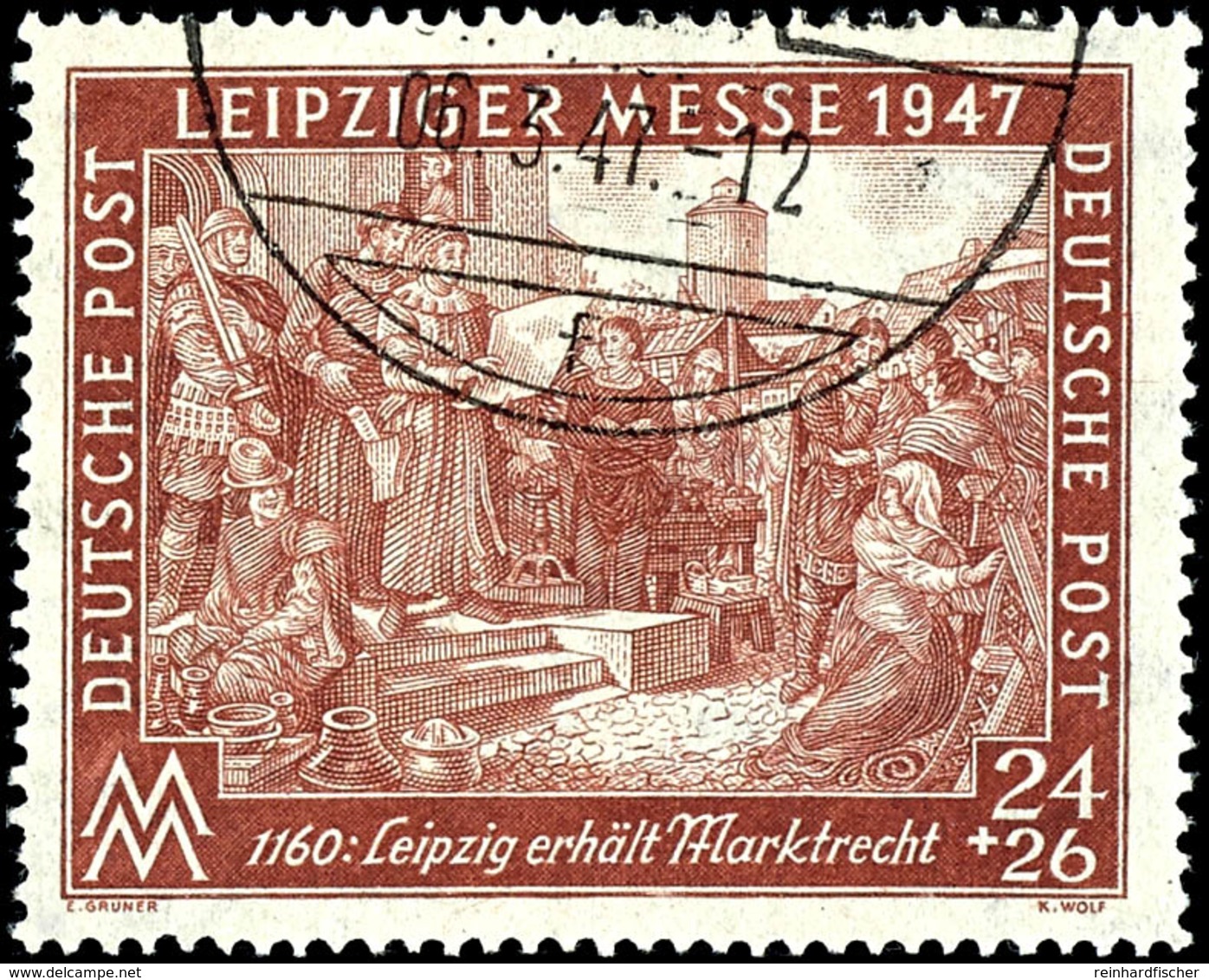 24+26 Pfg. Leipziger Messe, Gez. L 13 1/4:13, Mit Sonderstempel, Geprüft Schlegel D. BPP, Mi. 1.100.-, Katalog: 941IE O - Autres & Non Classés