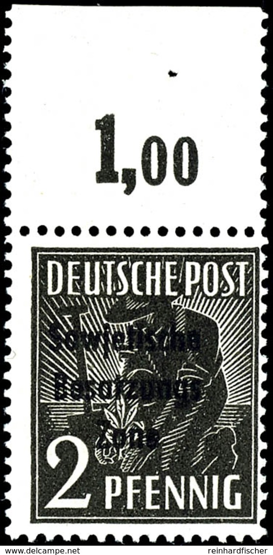 2 Pfg. Arbeiter Schwarzgrau, Plattendruck Mit Durchgezähntem Oberrand, Postfrisch, Fotobefund Paul BPP, Mi. 500,-, Katal - Other & Unclassified