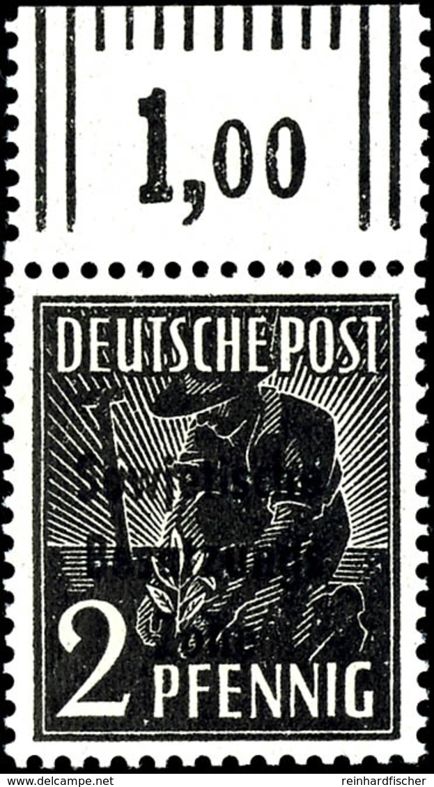 2 Pfg. Arbeiter Schwarzgrau, Walzendruck Vom Oberrand, Postfrisch, Geprüft Paul BPP, Mi. 600,-, Katalog: 182bWOR ** - Sonstige & Ohne Zuordnung