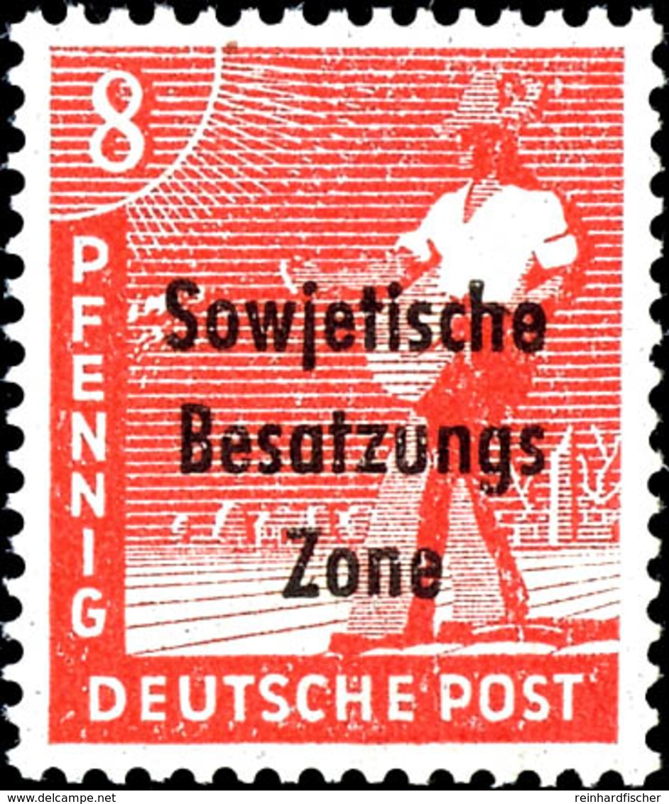 8 Pfg. Arbeiter Schwärzlichgraurot, Postfrisch, Fotokurzbefund Paul BPP, Mi. 300,-, Katalog: 184b ** - Autres & Non Classés