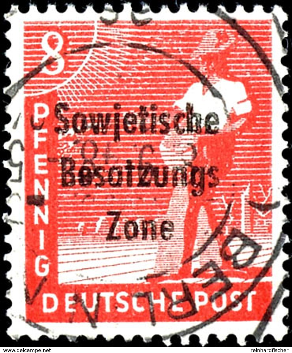 8 Pfg. Arbeiter Schwärzlichgraurot, Gestempelt, Fotokurzbefund Dr. Ruscher BPP, Mi. 250,-, Katalog: 184b O - Sonstige & Ohne Zuordnung