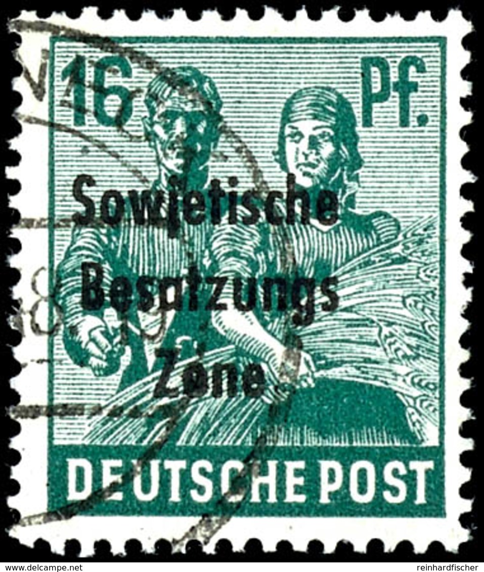 16 Pfg. Arbeiter Schwärzlichopalgrün, Gestempelt, Fotobefund Dr. Ruscher BPP, Mi. 500, Katalog: 188c O - Sonstige & Ohne Zuordnung