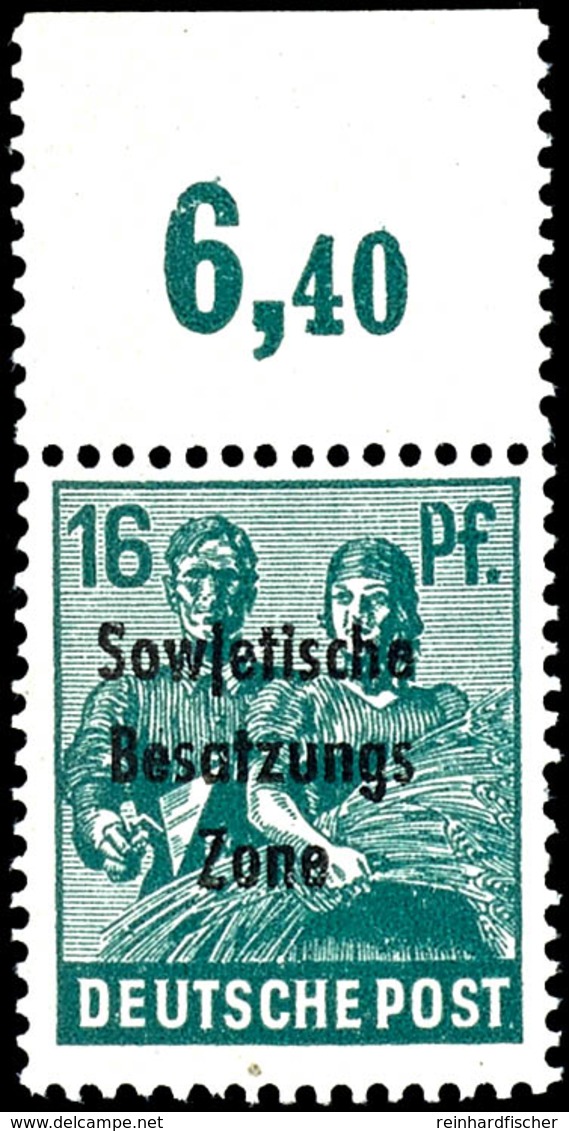 16 Pfg. Arbeiter Schwärzlichopalgrün, Plattendruck Mit Durchgezähntem Oberrand, Postfrisch, Zwei Zahnspitzen Kurz, Sonst - Autres & Non Classés