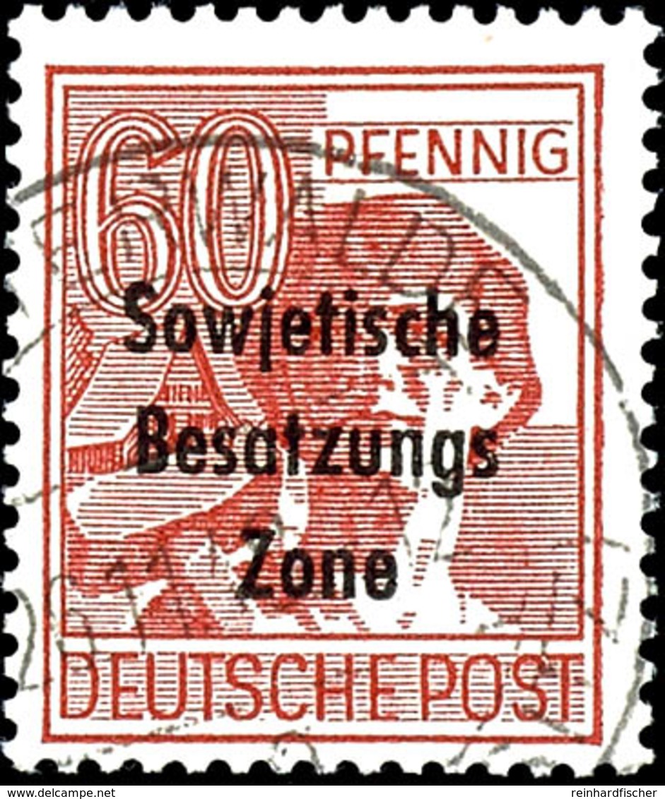 60 Pfg. Arbeiter Braunrot, Gestempelt, Tadellos, Geprüft Und Fotobefund Paul BPP, Mi. 800.-, Katalog: 195b O - Autres & Non Classés