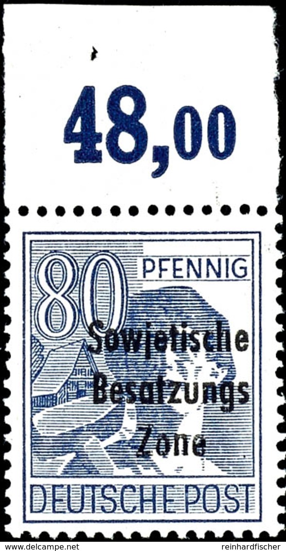 80 Pfg. Arbeiter, Plattendruck Mit Nicht Durchgezähntem Oberrand Und Aufdruckfehler "VII", Postfrisch, Fotokurzbefund Dr - Autres & Non Classés