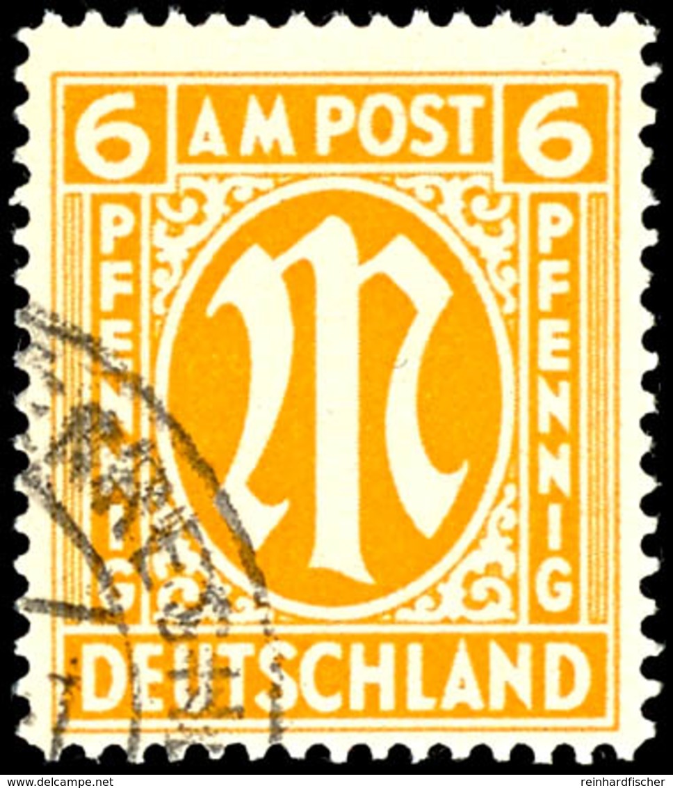 6 Pfennig Gelborange, Gezähnt L 14 1/2, Papier Y, Gestempelt, Geprüft Hettler BPP, Michelwert 500,-, Katalog: 13Es O - Other & Unclassified