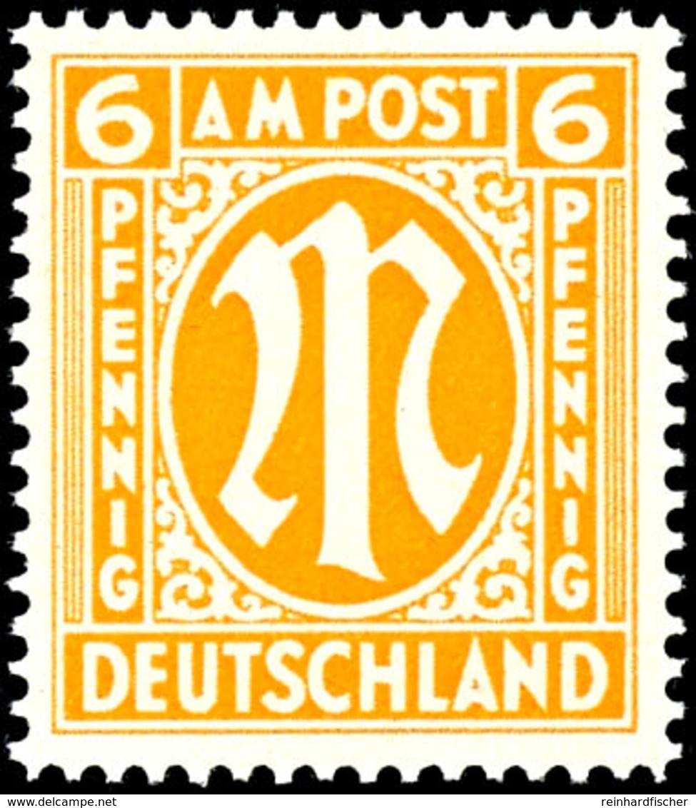 6 Pfennig Gelborange, Papier Y, Gezähnt L 14 1/2, Postfrisch, Fotokurzbefund Schlegel A. BPP, Michelwert 250,-, Katalog: - Sonstige & Ohne Zuordnung