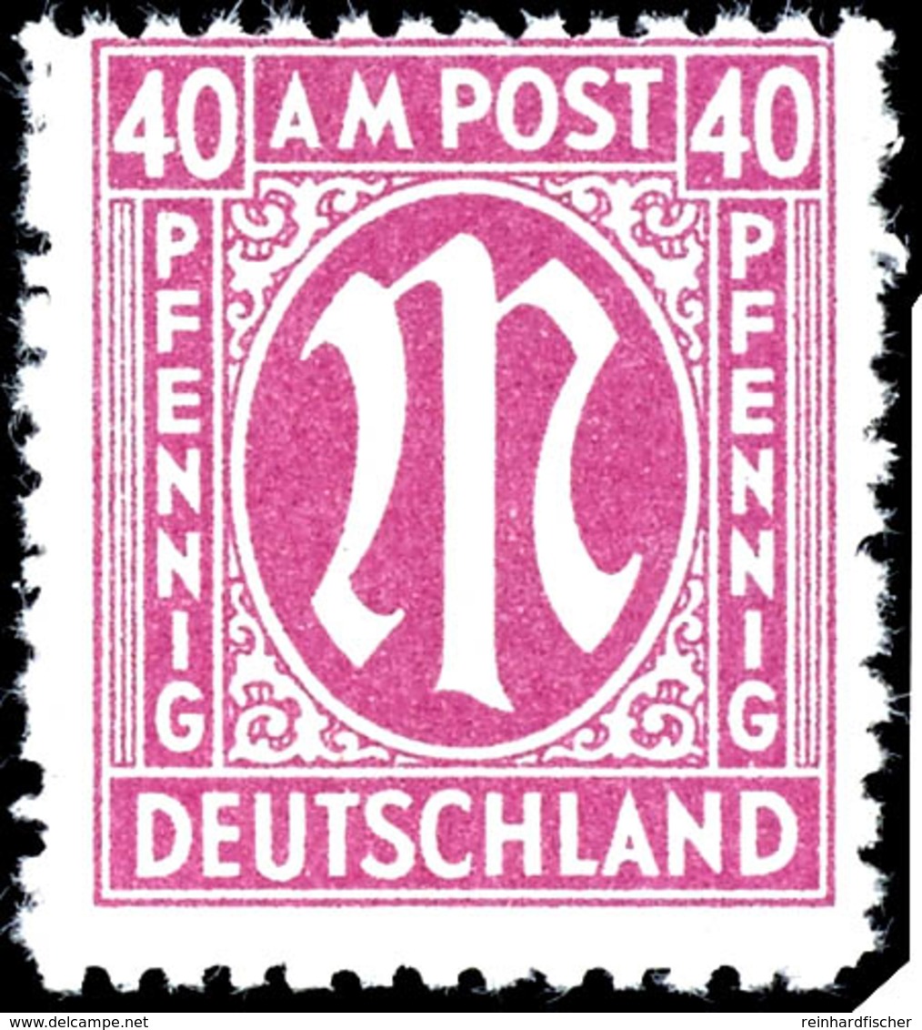 40 Pfennig Rotlila, Gezähnt 11 : 11 1/2, Papier Z, Postfrisch, Fotobefund Schlegel A. BPP, Michelwert 200,-, Katalog: 30 - Sonstige & Ohne Zuordnung