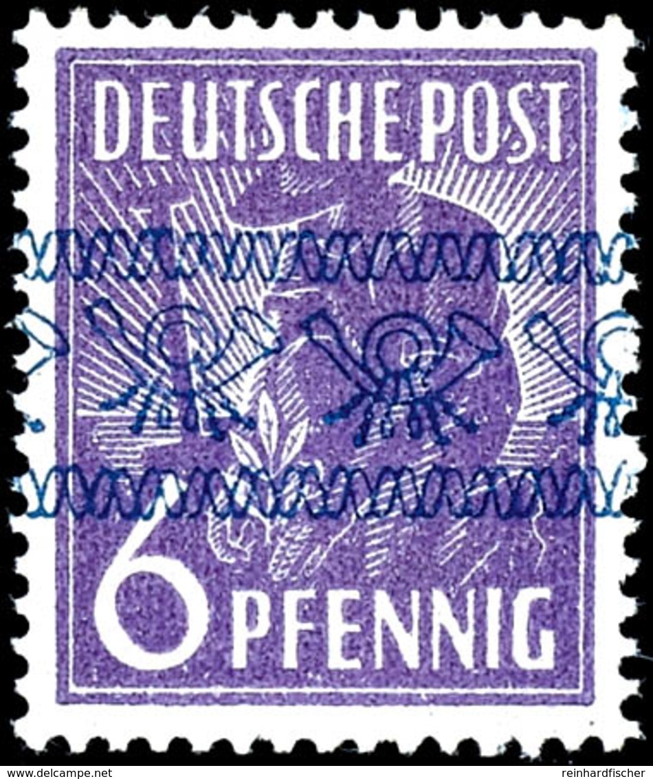 6Pfg. Arbeiter Mit Blauem Bandaufdruck, Postfrisch, Geprüft Dr. Dub, Fotoattest Schlegel D. BPP, Mi1200,-, Katalog: 37IF - Other & Unclassified