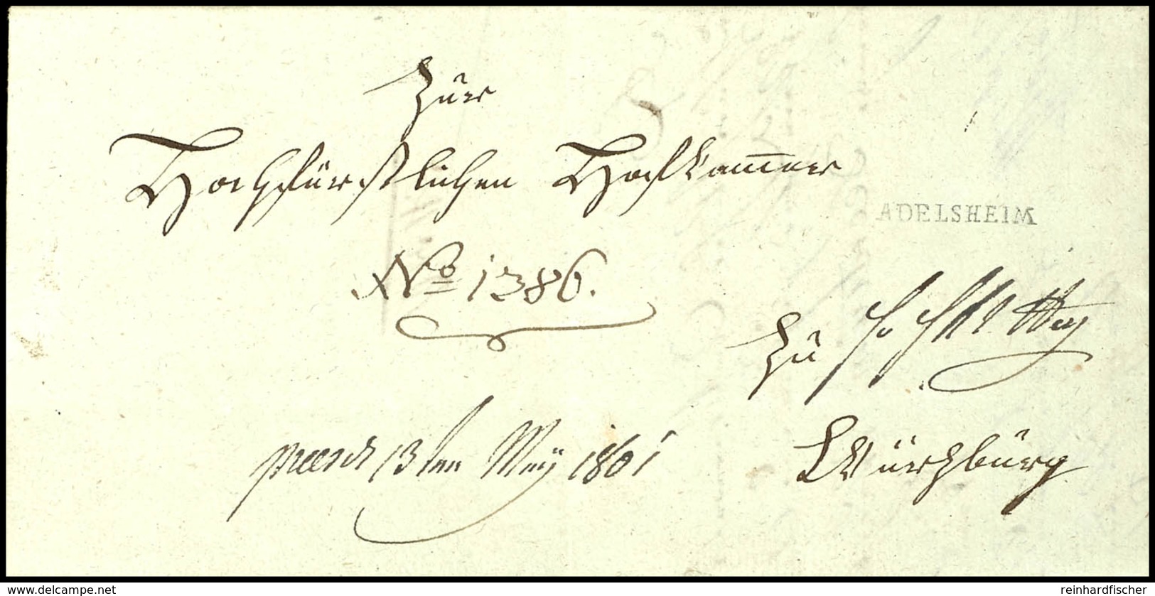 ADELSHEIM, Kleiner L1 Auf Faltbrief Von Widden 4. Mai 1801 Nach Würzburg, Klarer Abschlag Des Seltenen Stempels  BF - Sonstige & Ohne Zuordnung
