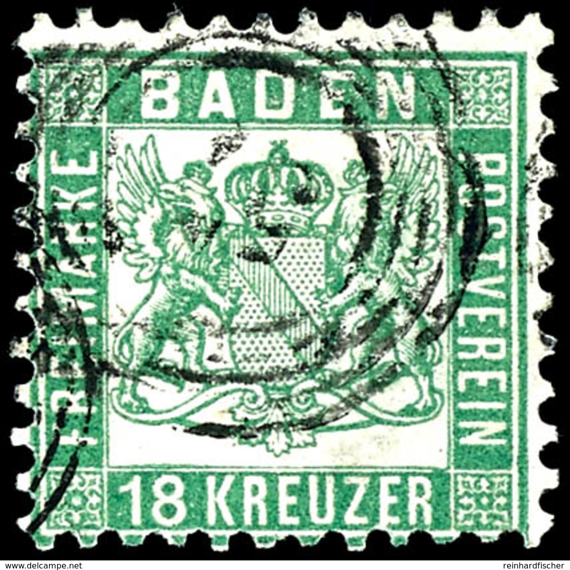 18 Kreuzer Grün, üblich Gezähntes Exemplar Mit Entwertung Durch Nr.-Stempel "57" (Heidelberg), Fotobefund Flemming BPP,  - Altri & Non Classificati