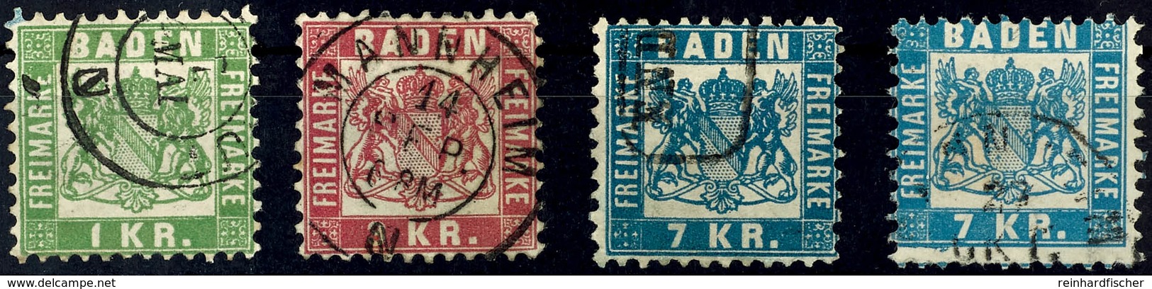 1 Kr., 3 Kr. Und 7 Kr. In Beiden Farben Je Tadellos Gestempelt, Kabinett, Mi. 186.-, Katalog: 23/25a+b O - Sonstige & Ohne Zuordnung