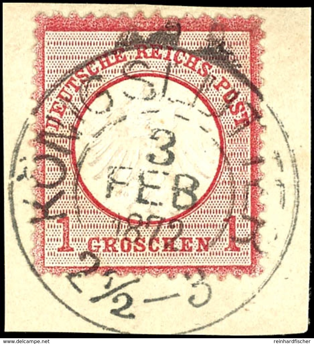 "KÖNIGSLUTTER 3 FEB 1872" - K2, Klar Auf Kabinettbriefstück DR 1 Gr. Kleiner Schild, Katalog: DR4 BS - Braunschweig