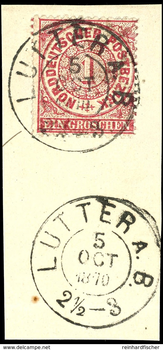 "LUTTER A. B. 5 OCT 1870" - K2, Zwei Abschläge Auf Tadellosem Briefstück NDP 1 Gr., Katalog: NPD16 BS - Brunswick